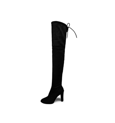 Minetom Mujer Atractivo Moda Invierno Boots Por Encima Rodilla Botas Zapatos De