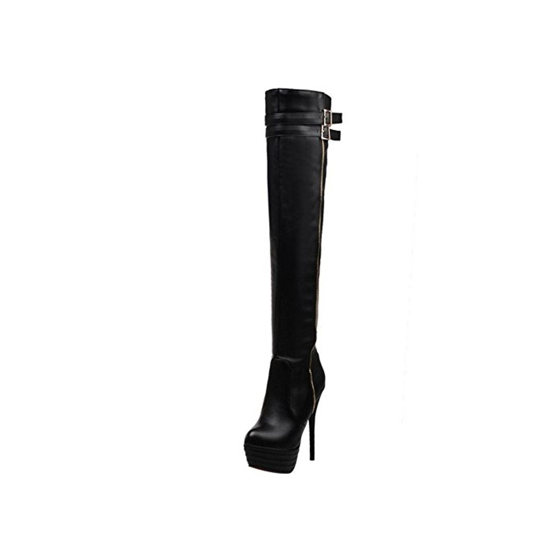 Social COOLCEPT Botas Mujer Moda Tacon de Aguja con Plataforma Zapatos Black Size 38 Asian