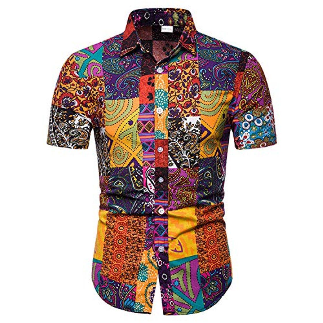 Producto Jinyuan Camisa De Flores De Verano para Hombres Camisa Delgada De Manga