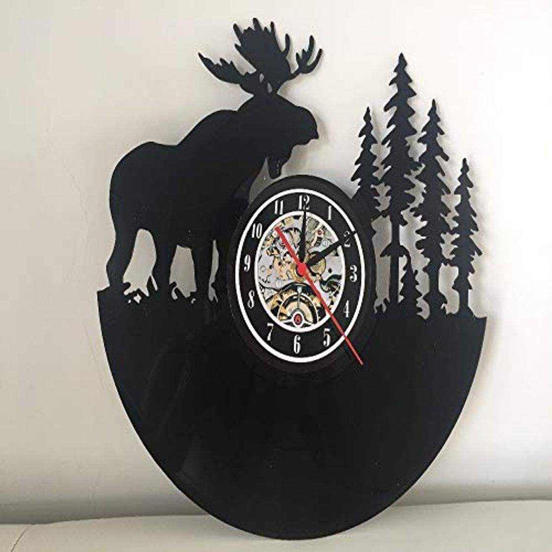 Product CVG Elk Forest Gift Reloj de Pared Vinyl Record Art Decor Vintage relogio de Parede