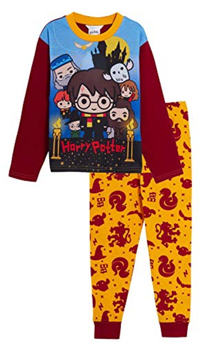 Moda HARRY POTTER Pijama Longitud Completa para niños y niñas Blanco Multicolor 9-10