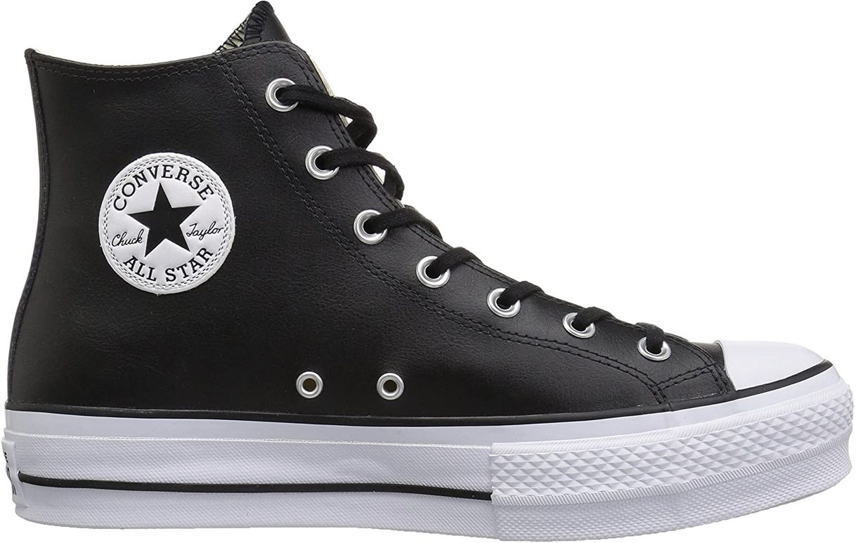 Converse Chuck Taylor CTAS Lift Clean Hi, Zapatillas Altas Mujer, Negro