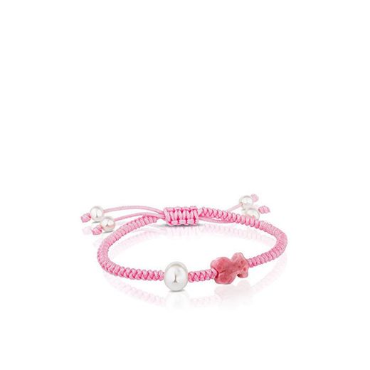 TOUS pulsera de mujer ajustable en cuerda y ónix