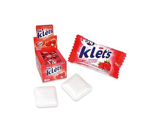 CHICLE KLET´S SIN AZÚCAR SABOR FRESA 200 UD