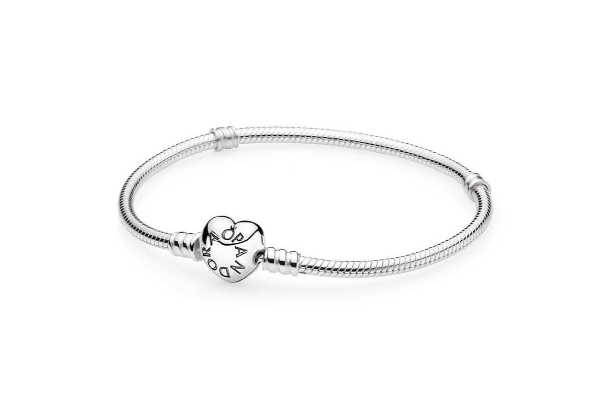 Fashion Pulsera Moments en plata de ley con cierre Corazón para charms