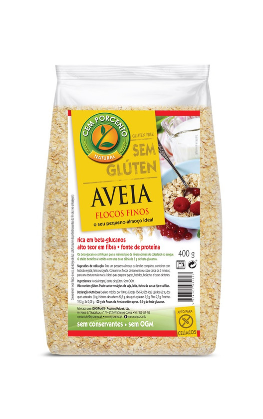 Producto Flocos de Aveia finos sem glúten 