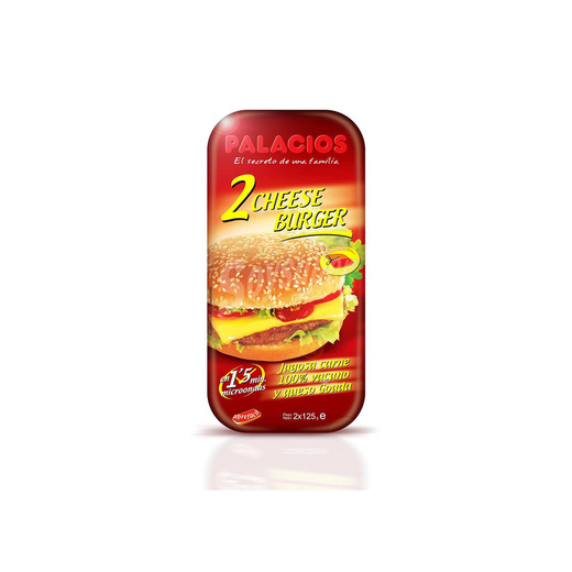 PALACIOS hamburguesa con queso pack 2 unidades 125 gr