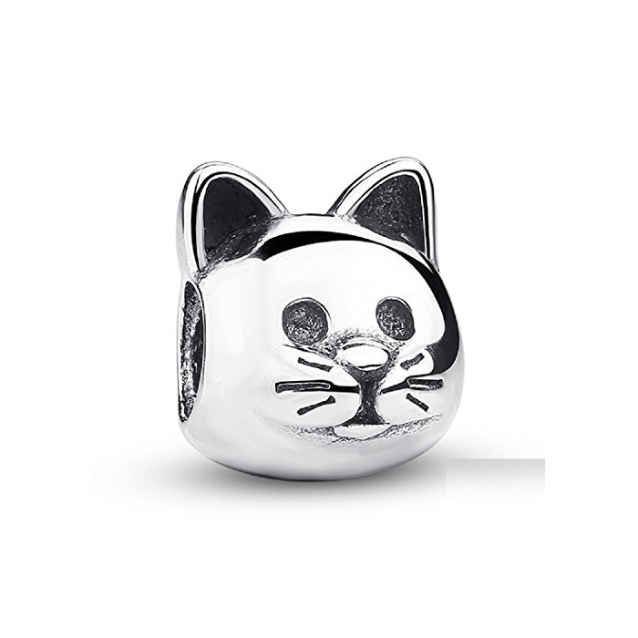 Moda FeatherWish 925 Sterling Silver I Love My Cat Animalito de perlas Charm