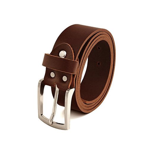 marrón Vintage Cinturón de piel de búfalo cuero 40 mm de ancho