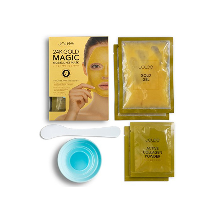 Social Mascarilla facial JoLee Magia Dorada 24 quilates [DOS USOS POR PAQUETE]