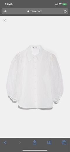 Blusa de organza branca 