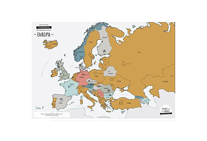 Producto Enjoy Maps United Mapa Diseñada con Tinta Rascable