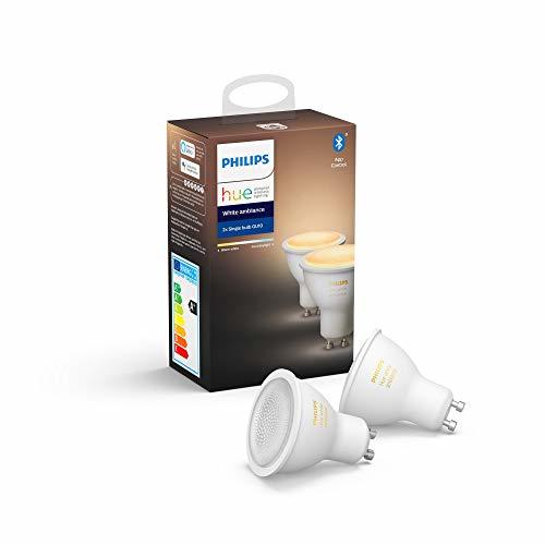 Home Philips Hue White Ambiance Pack 2 bombillas LED inteligentes GU10, luz blanca