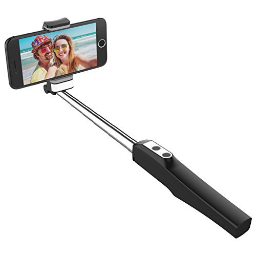 Electrónica JETech Palo Selfie Bluetooth Monopod Extensible Selfie Stick con LED Luz Suave