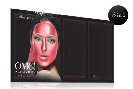 Kit máscara facial detox Platinum rosa OMG