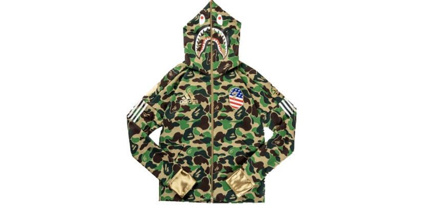 Moda Bape x Adidas SB Shark Hoodie Green