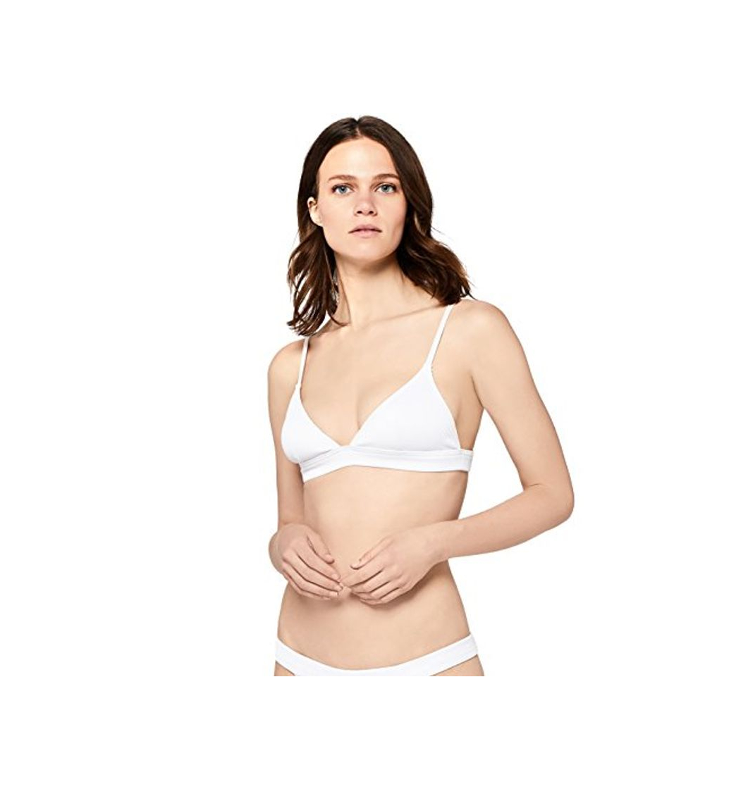 Fashion Marca Amazon - IRIS & LILLY Top de Bikini Triángulo Liso Mujer,