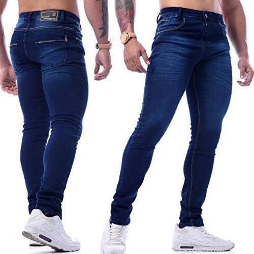 Product Calças Jeans Slim Com Lycra Azul Escuro Originais