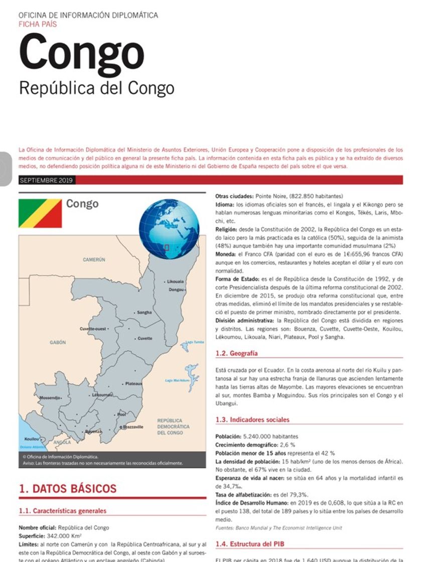 Moda Ficha país. República Democrática del Congo