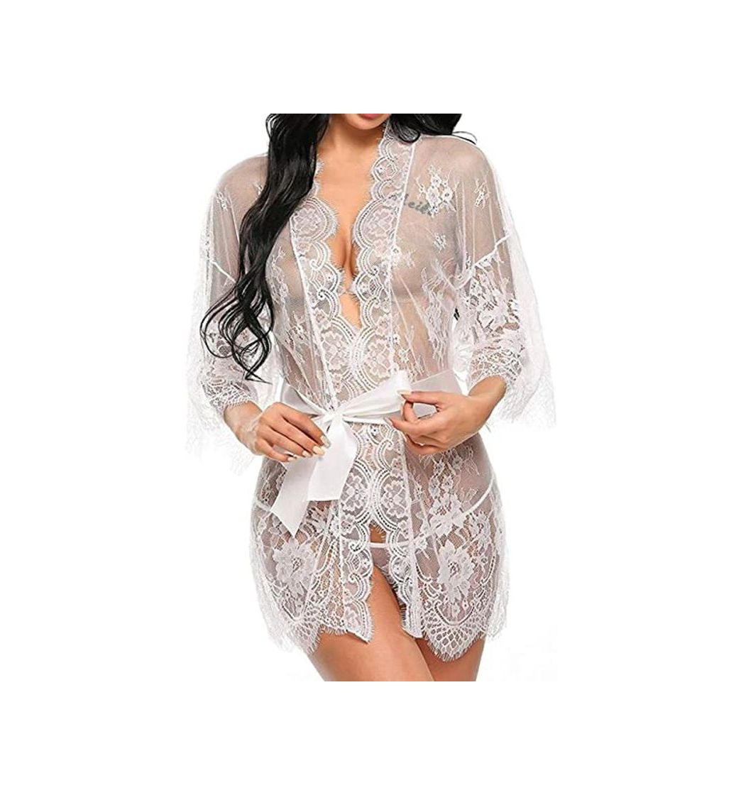 Social UMIPUBO Mujer Ropa de Dormir Conjunto Sexy Transparente Lingerie Escotado por Detrás