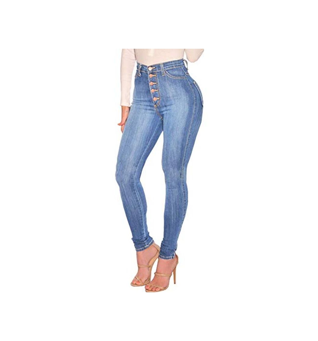 Fashion Tomwell Mujer Vaqueros Acampanados Pantalones Largos Elástico Cintura Alta Retro Flared Jeans Azul Claro Medium