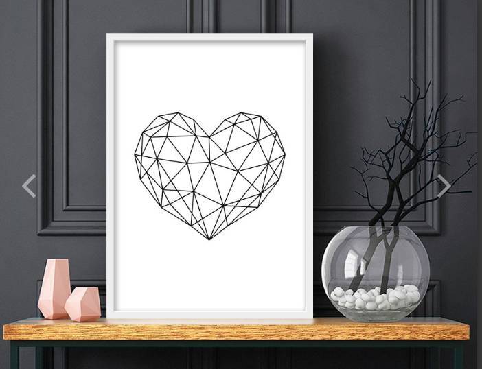 Quadro coração geométrico 