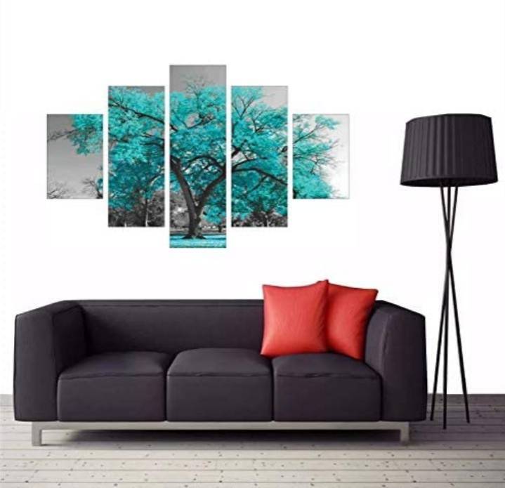 Fashion Quadro Arvore Azul Turquesa Decorativo

