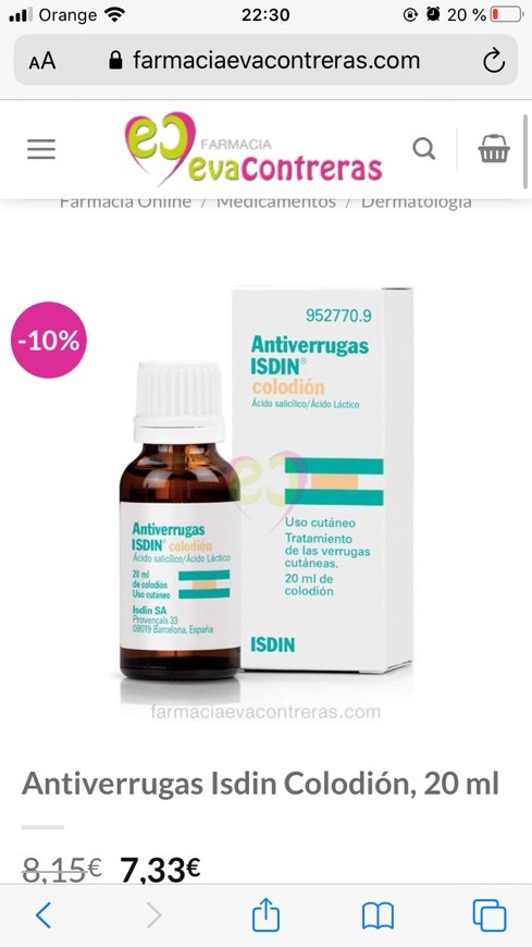 Producto Antiverrugas ISDIN colodión