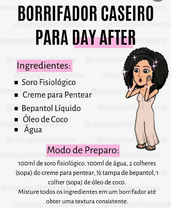 Moda Receita para cabelo liso e cacheado