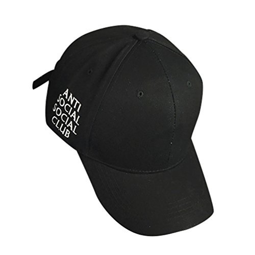 Social MissFox Unisex Casual Motocicleta Gorra De Béisbol Deporte Sombrero De Sol Negro