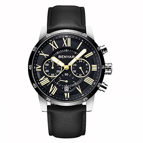 Social BENYAR Moda Cronógrafo Deporte Relojes para Hombre Marca Prueba de Agua Reloj