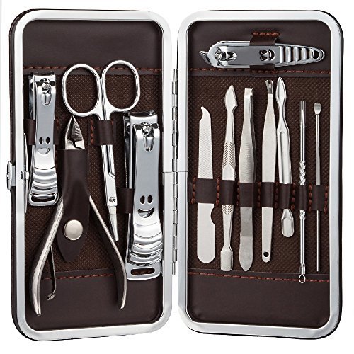 Social Zacro Atención Personal de Acero Inoxidable Cortauñas Manicura Pedicura Ear Pick Set