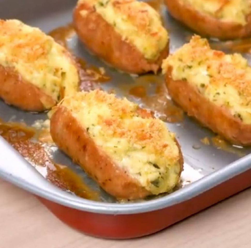Linguiça recheada de creme de Alho