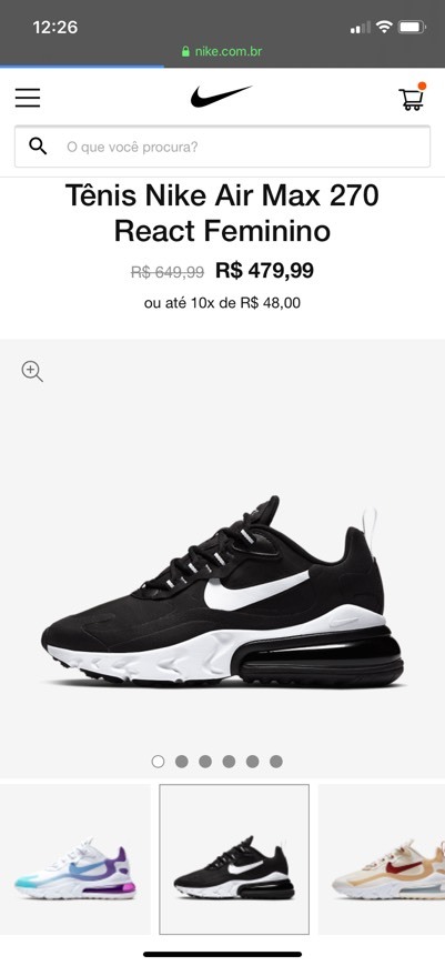 Moda Tênis Nike Air Max 270 React