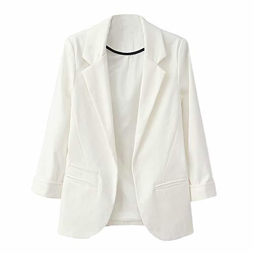 Moda Blazer para Mujer STRIR Mujer Manga 3/4 Blazer Elegante Oficina Negocios Parte