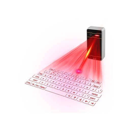 Zeerkeers Mini teclado láser virtual Bluetooth inalámbrico proyector mini teclado portátil para
