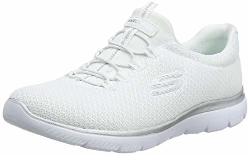 Social Skechers Women 12980 Low-Top Trainers, White