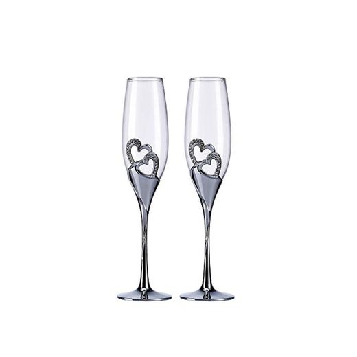 Creative Heart Set de copas de champán – Copas de boda para