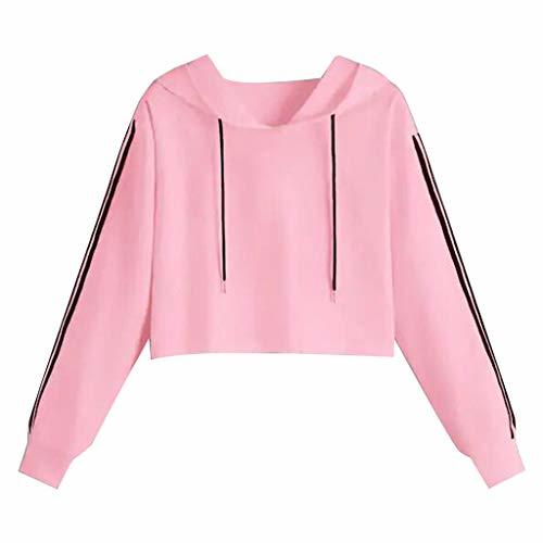 Social Fosen Sudaderas con Capucha Mujer Cortas a Raya - Tumblr Camiseta Adolescentes