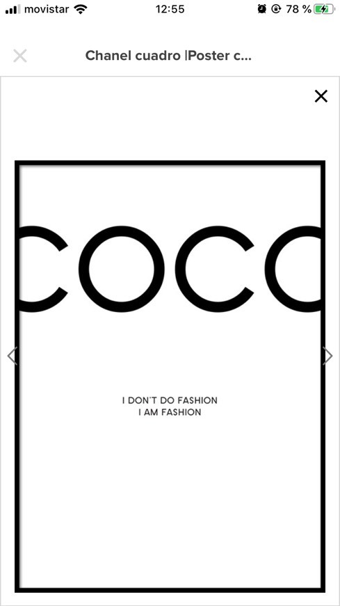 Fashion Chanel cuadro |Poster con Coco Chanel cita|Lamina online