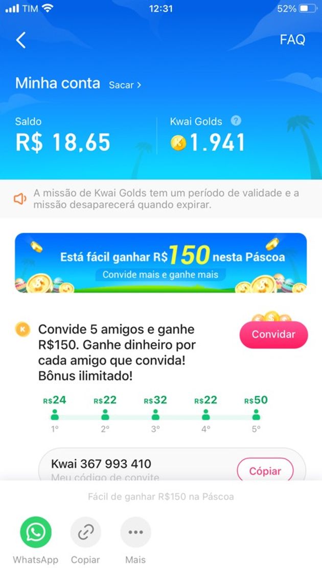 App App para ganhar dinheiro