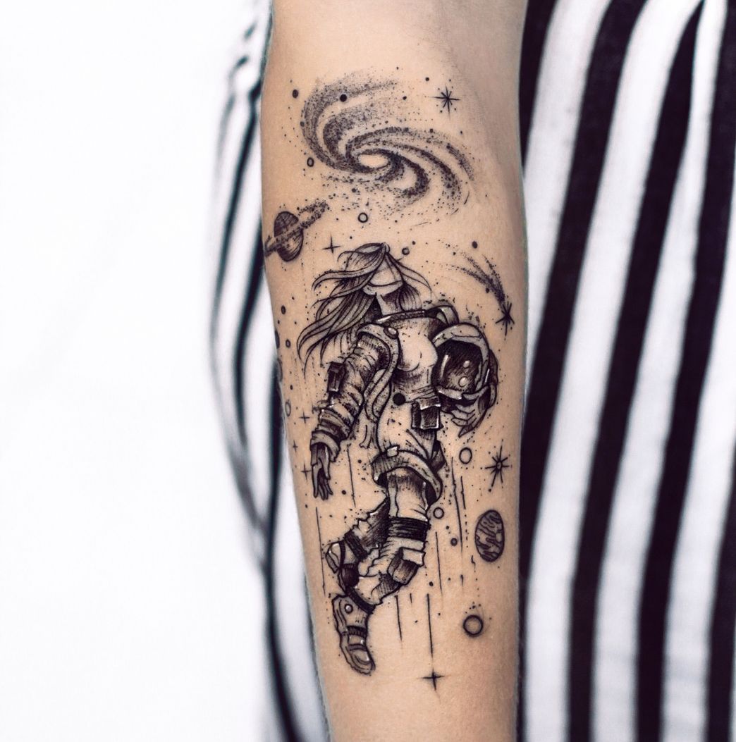 Fashion Tatuagem Astronauta 