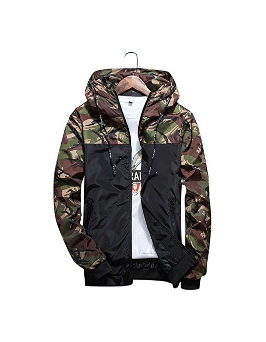 Social shepretty Hombre Softshell Funciones Chaqueta para Exterior Impermeable Color Verde Cortavientos