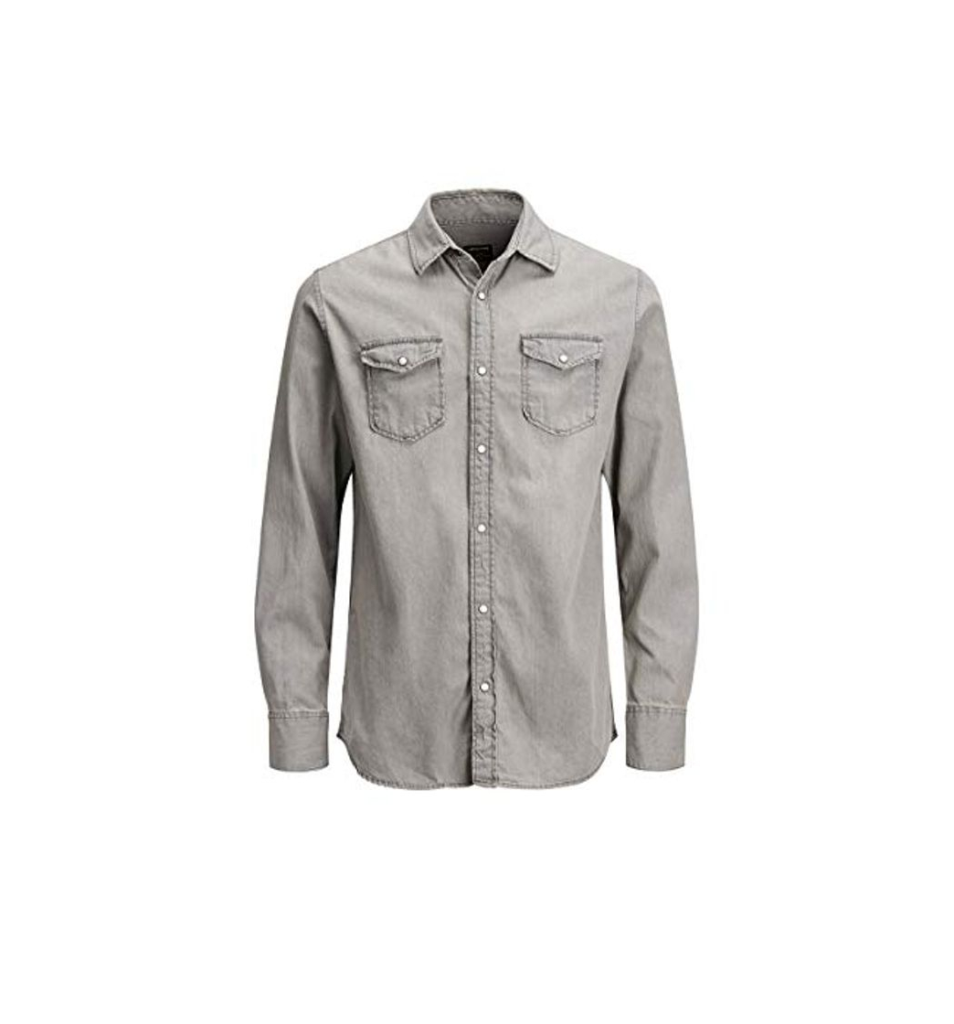 Social JACK & JONES Jjesheridan Shirt L/s Camisa Vaquera, Gris