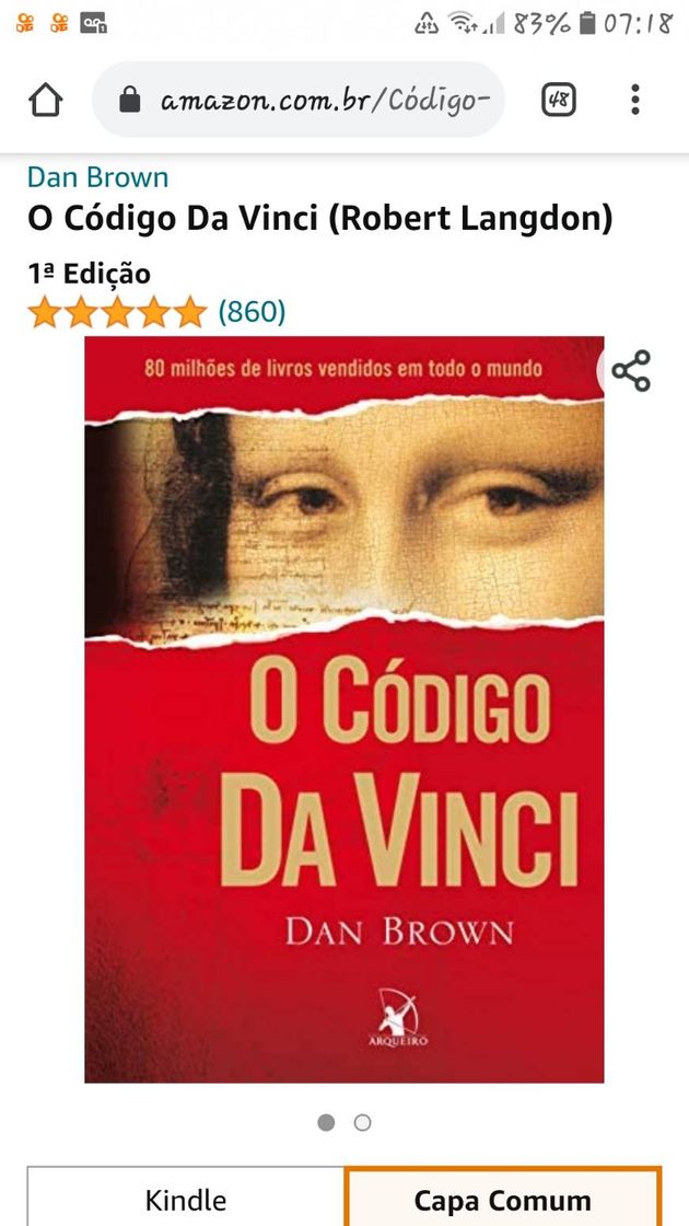 Moda Livro Código da Vinci