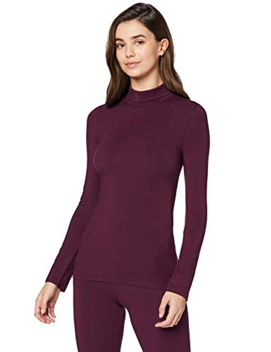 Moda Marca Amazon - Iris & Lilly Camiseta térmica Mujer, Morado