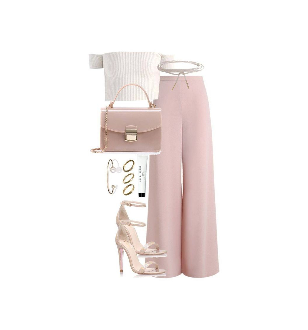 Fashion Look rosa pastel e branco