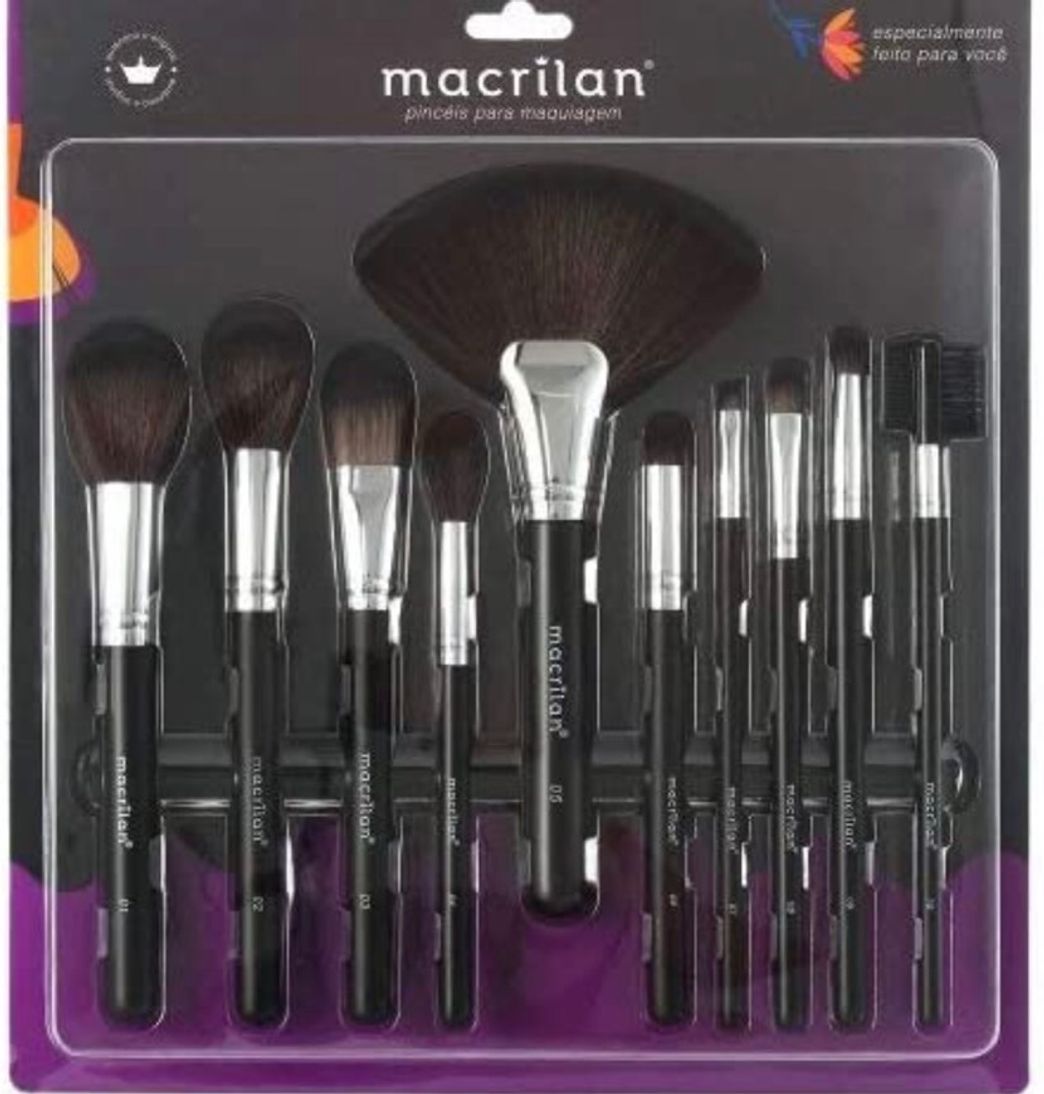 Moda Kit com 10 pincéis para maquiagem - KP9-1B, Macrilan