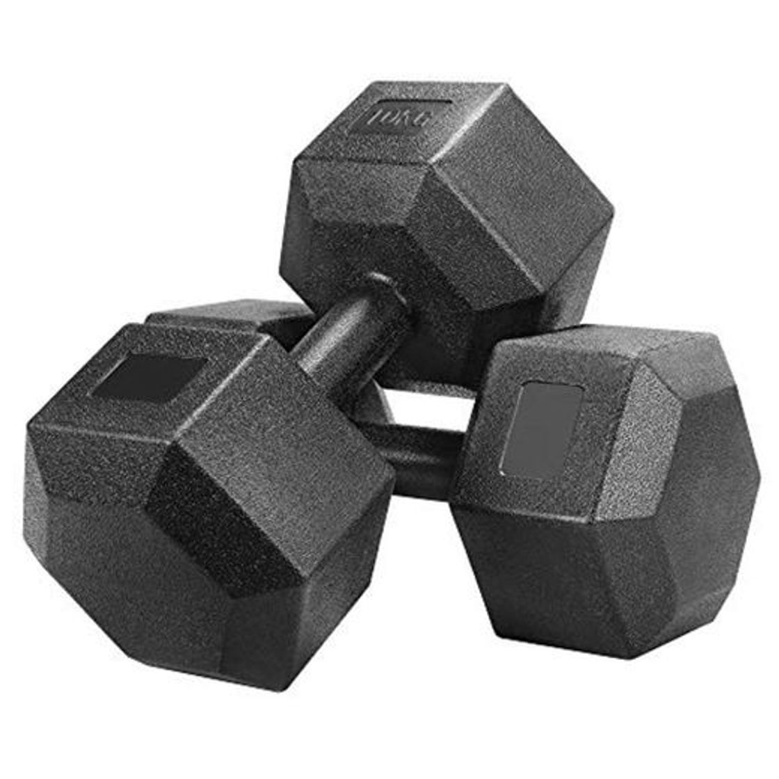 Product Yaheetech Un Set de 2 Piezas Mancuernas de Ejercicio Mancuerna para Gimnasio Fitness Negra 10 KG