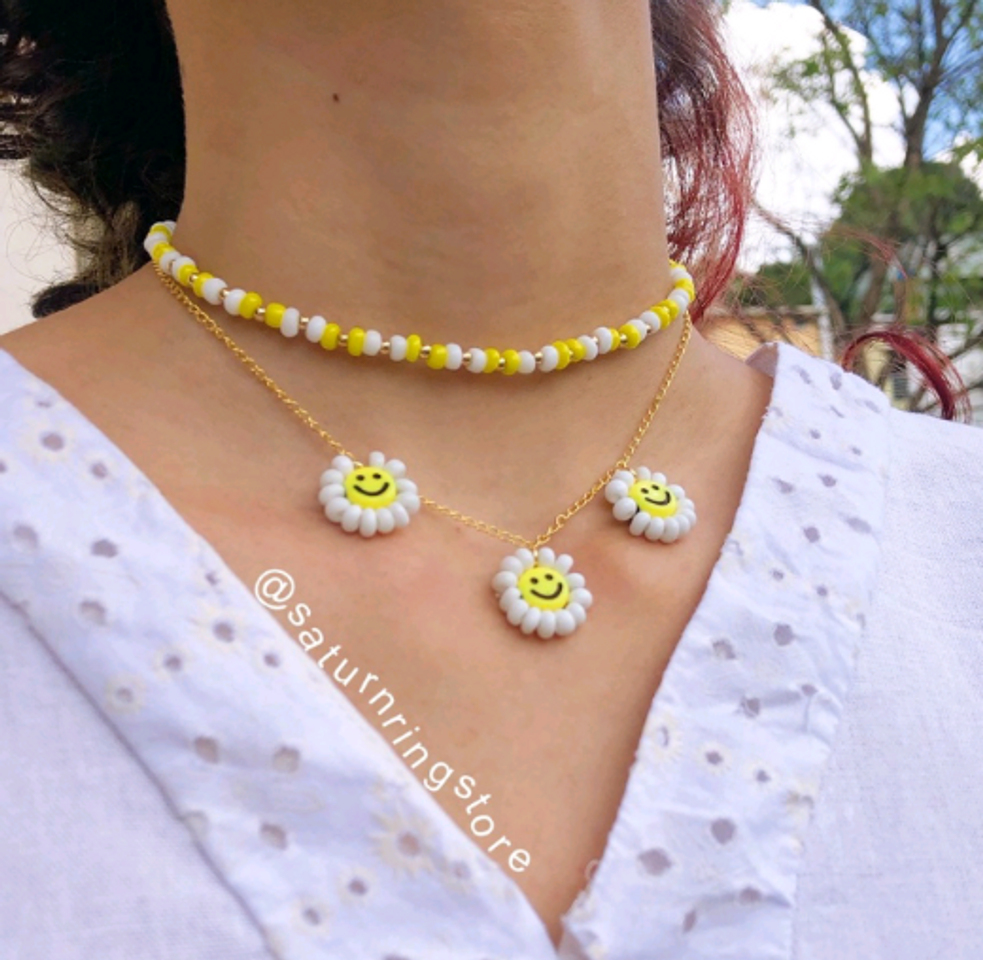 Moda Conjunto de colares Smile✨🌼